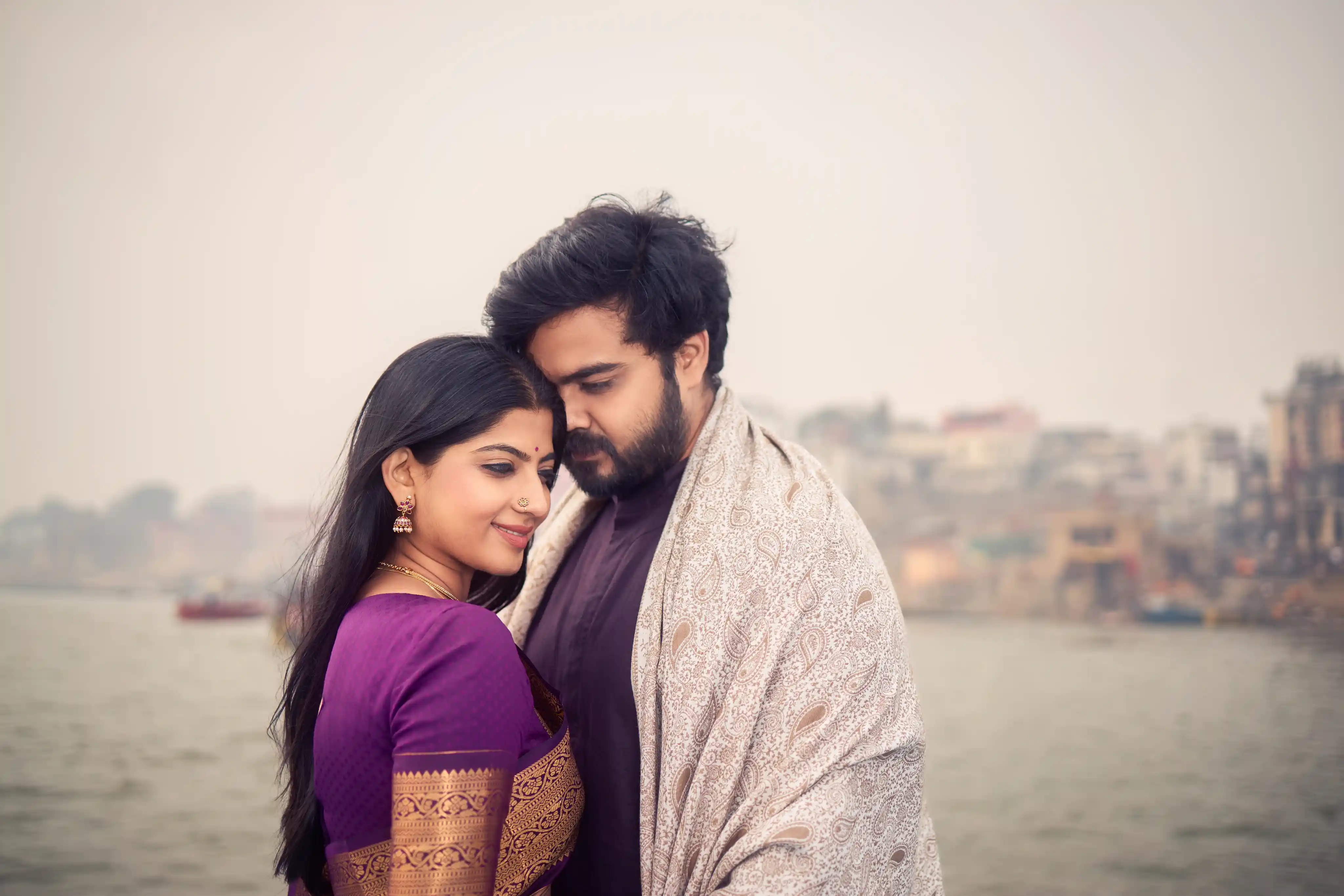 Luxury wedding photography in Varanasi — elegant couple portrait by The WeddingShoot